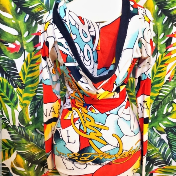 RARE VINTAGE ED HARDY ORIGINAL TATTOO HOODIE - Picture 5 of 6